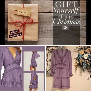 Chic Purple Backless Dress with Ruffles. Excellent Condition NWOT Size Small